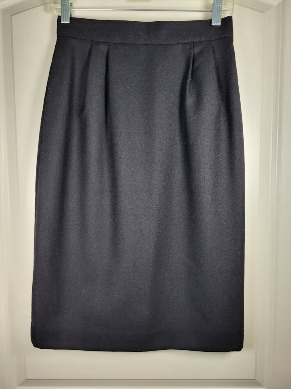 Vintage Casual Corner Black Wool Midi Pencil Skirt Size 6 - Picture 7 of 9